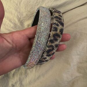 Rhinestone and Leopard Print Headbands